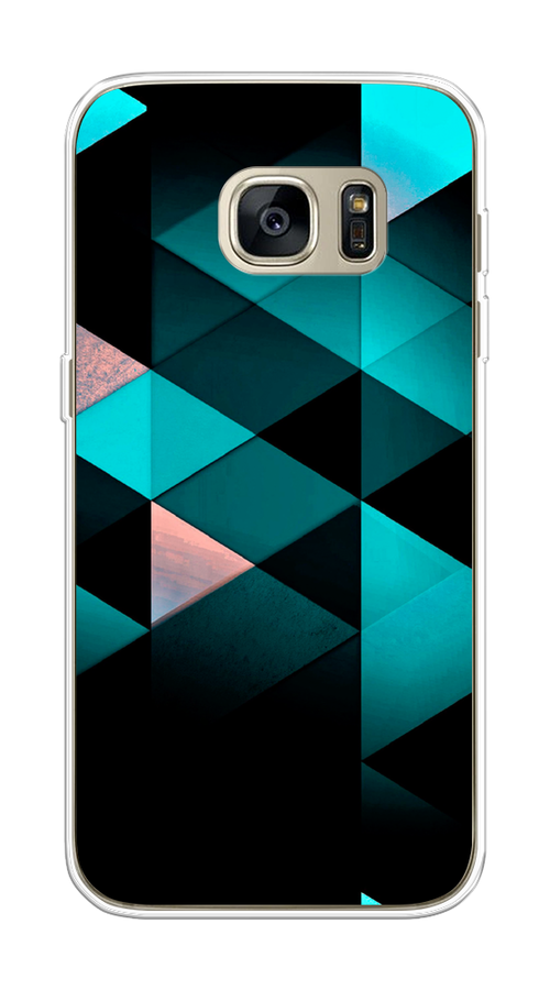 

Чехол Awog на Samsung Galaxy S7 "Геометрия 16", Голубой;черный, 24550-3