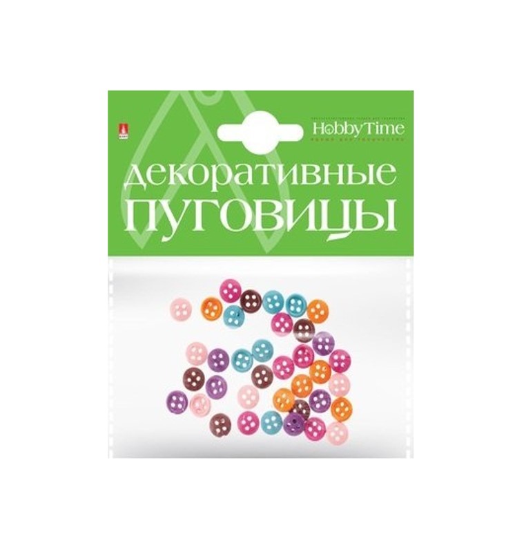 фото Пуговицы однотонные ø 10мм набор №2 (6 цветов, микс в коробке) , арт. 2-566/02 hobby time