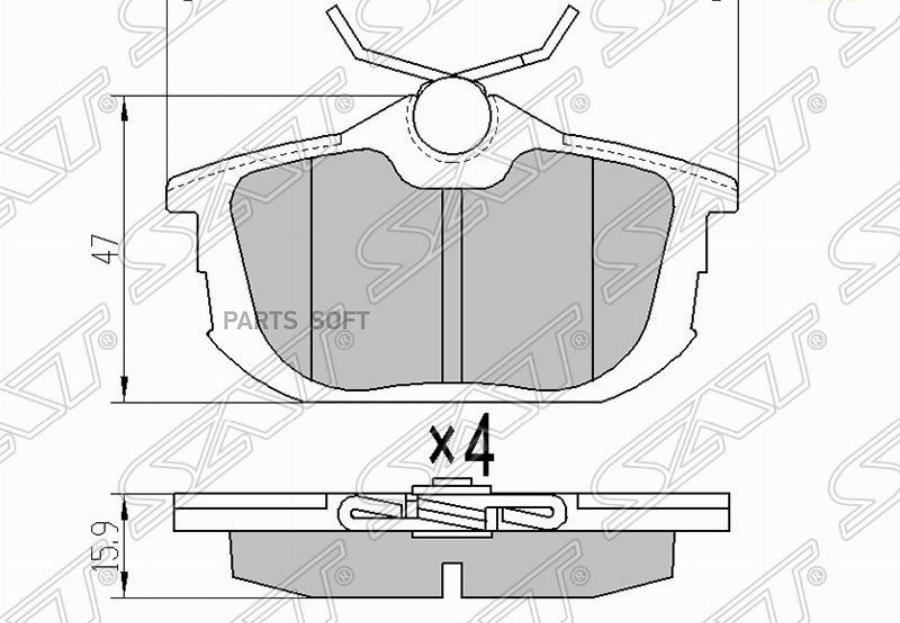 

Колодки Тормозные Зад Mitsubishi Carisma 97-06/Colt 02-12 1Шт SAT STMZ690345