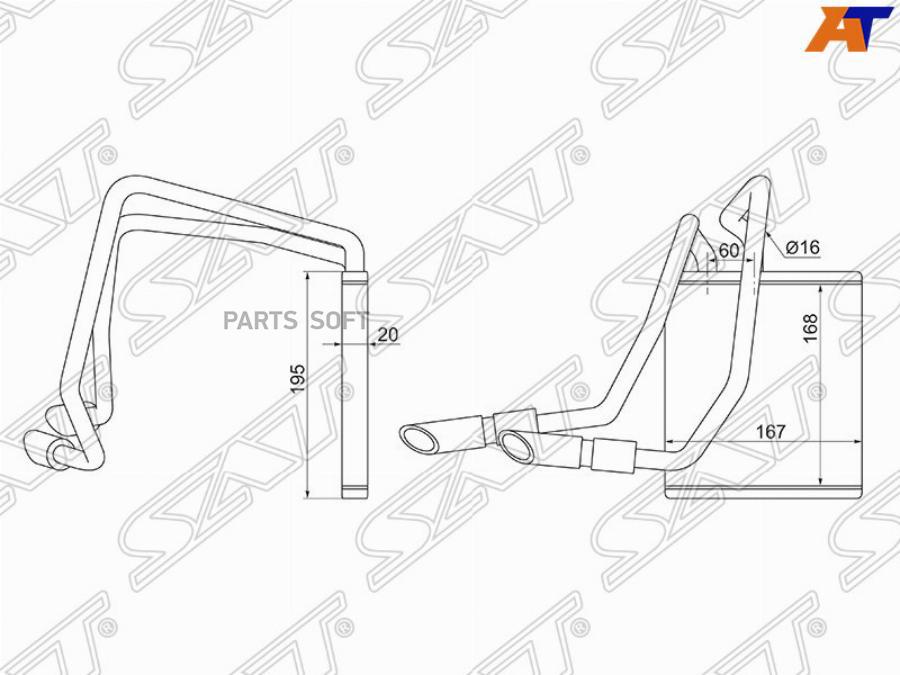 

Радиатор Отопителя Салона Mazda 2/Demio Dy# 02-07 Sat Арт. St-Mz51-395-0