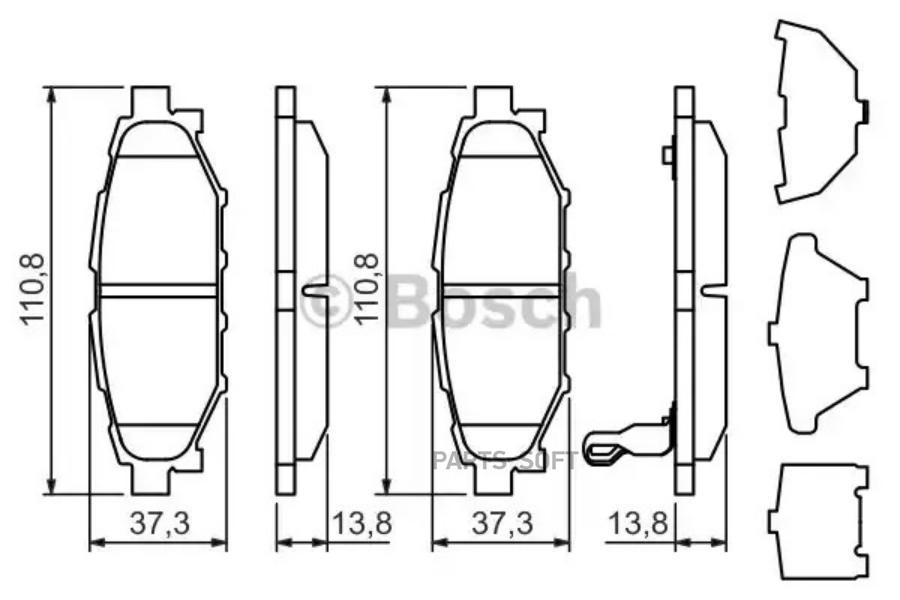 

Тормозные колодки Bosch задние дисковые Premium 1 986494444