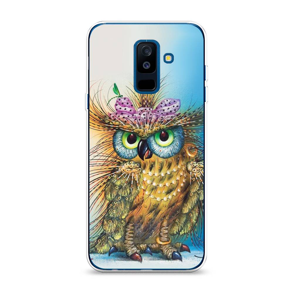 

Чехол на Samsung Galaxy A6 Plus "Модная сова", Коричневый;голубой, 26050-1