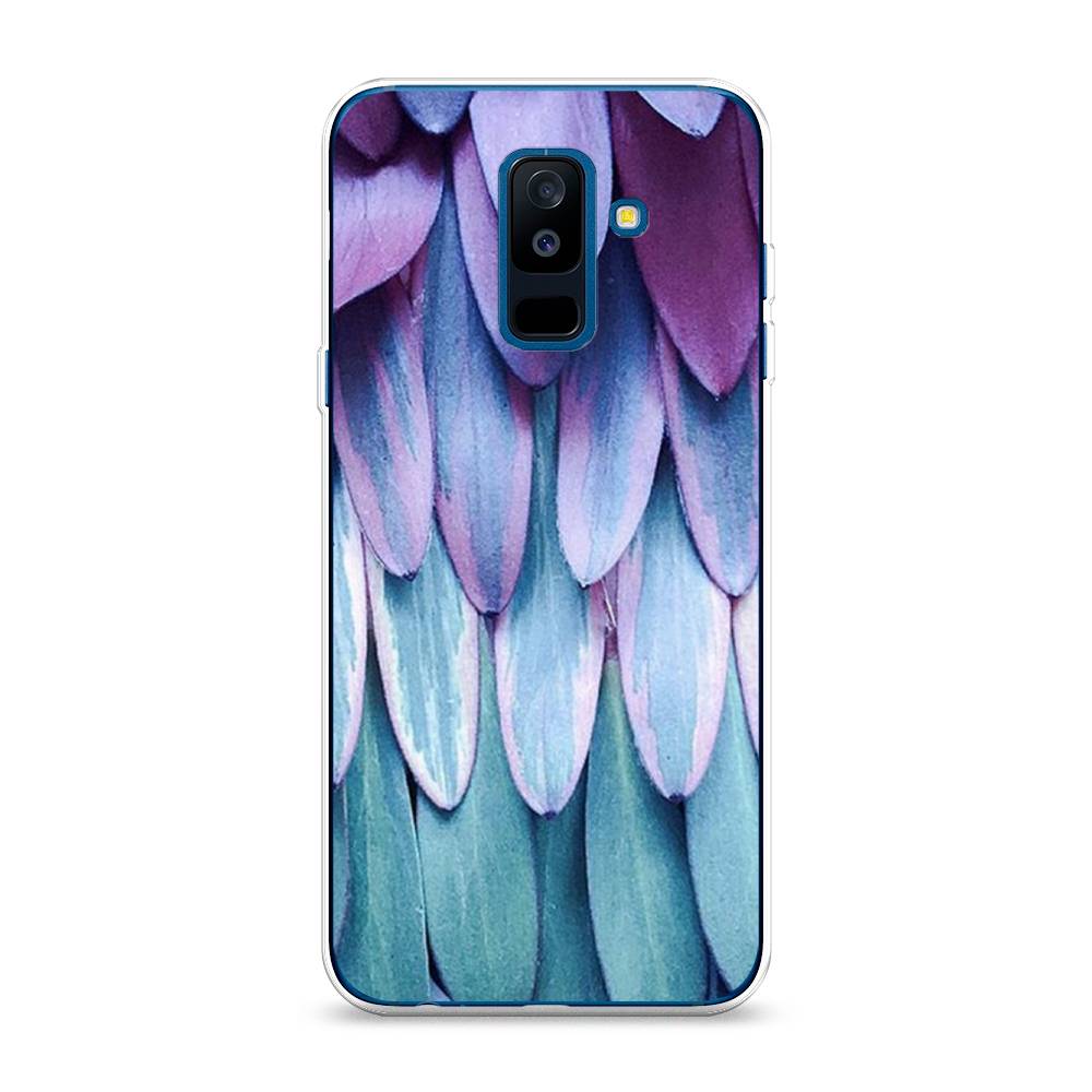 

Чехол на Samsung Galaxy A6 Plus "Синее перо", Фиолетовый;голубой, 26050-3