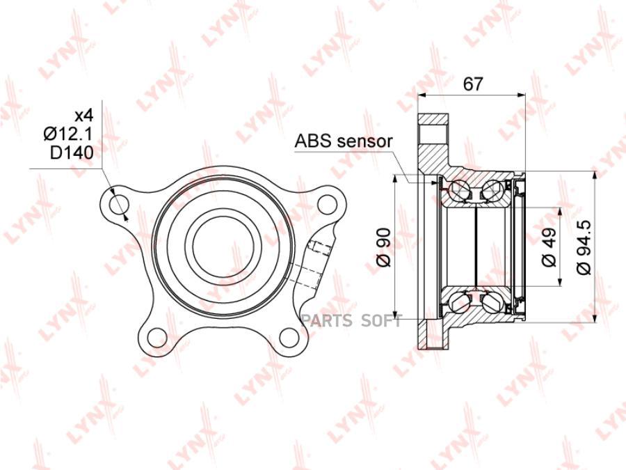 

Подшипник ступицы Toyota Land Cruiser 200/Tundra 06>11 Lynx WB1490