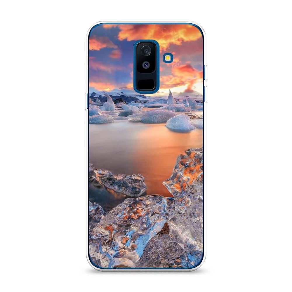 

Чехол на Samsung Galaxy A6 Plus "Ледники", Синий;оранжевый, 26050-2