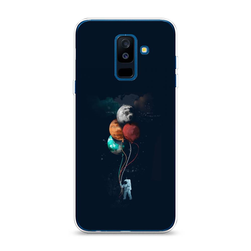 

Чехол на Samsung Galaxy A6 Plus "Космонавт с шариками", Разноцветный, 26050-4