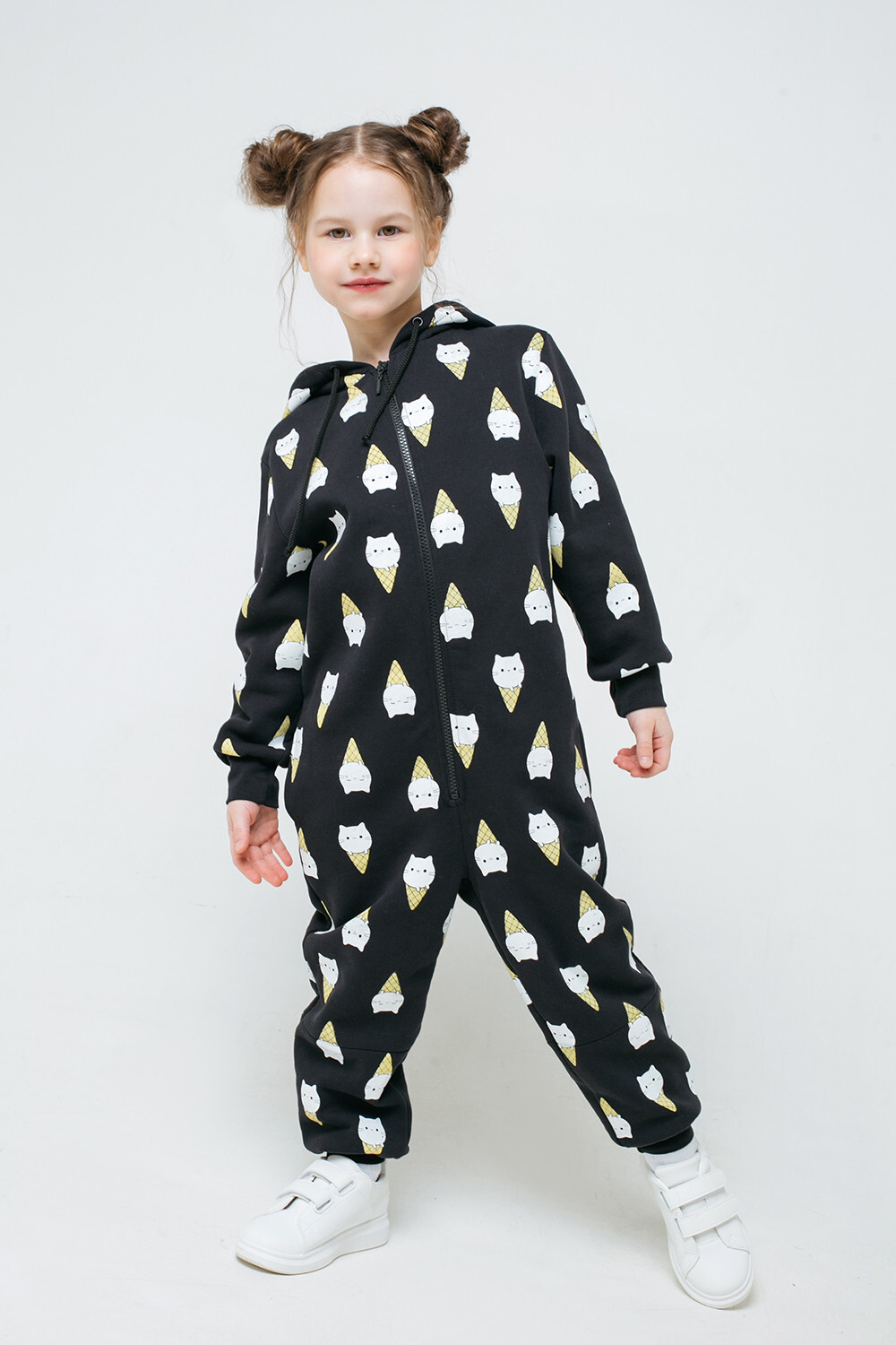 

Комбинезон детский CROCKID КР 6394/черный,котики-мороженки к313, черный, 92, КР 6394/черный,котики-мороженки к313