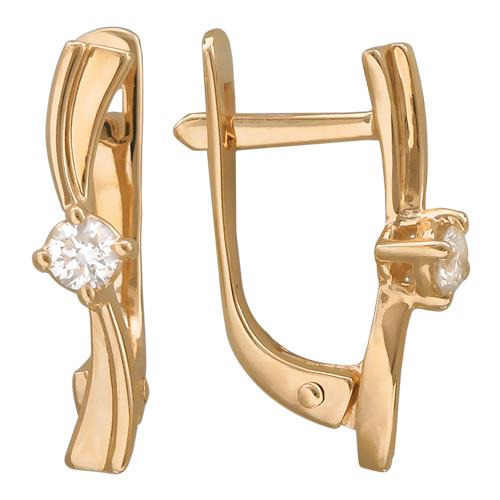 

Серьги из красного золота Эстет 01С113627, фианит, 01С113627