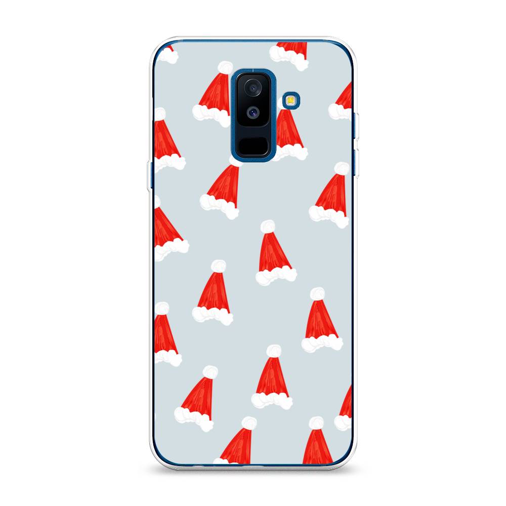 

Чехол на Samsung Galaxy A6 Plus "Новогодние шапочки", Белый;красный;серый, 26050-5