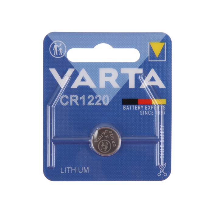 Батарейка литиевая Varta, CR1220-1BL, 3В, блистер, 1 шт. 100049809239