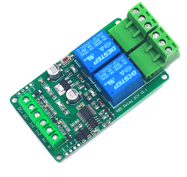 фото Двойной модуль реле с интерфейсом rs485 modbus rtu 2x nobrand