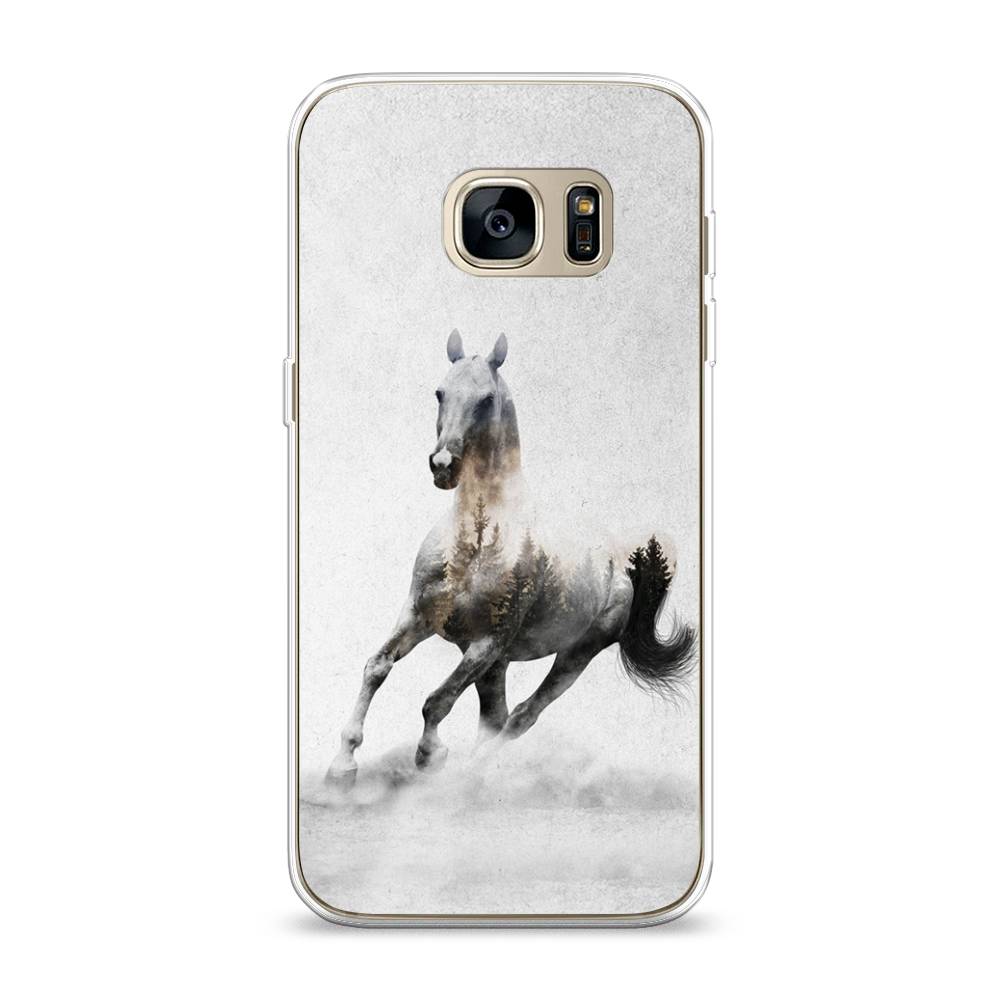 

Чехол Awog на Samsung Galaxy S7 "Лошадь лес", Серый;черный, 24550-2