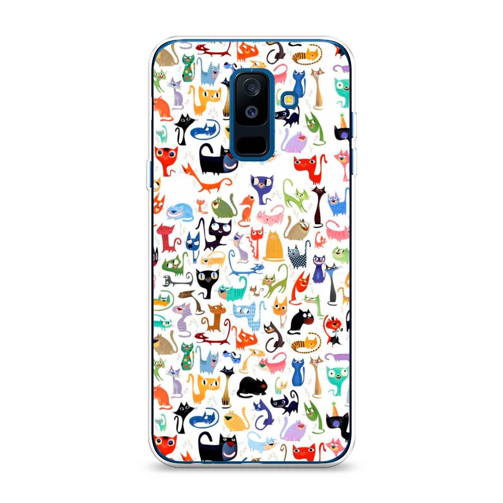 

Чехол на Samsung Galaxy A6 Plus "Цветные коты", Разноцветный, 26050-1