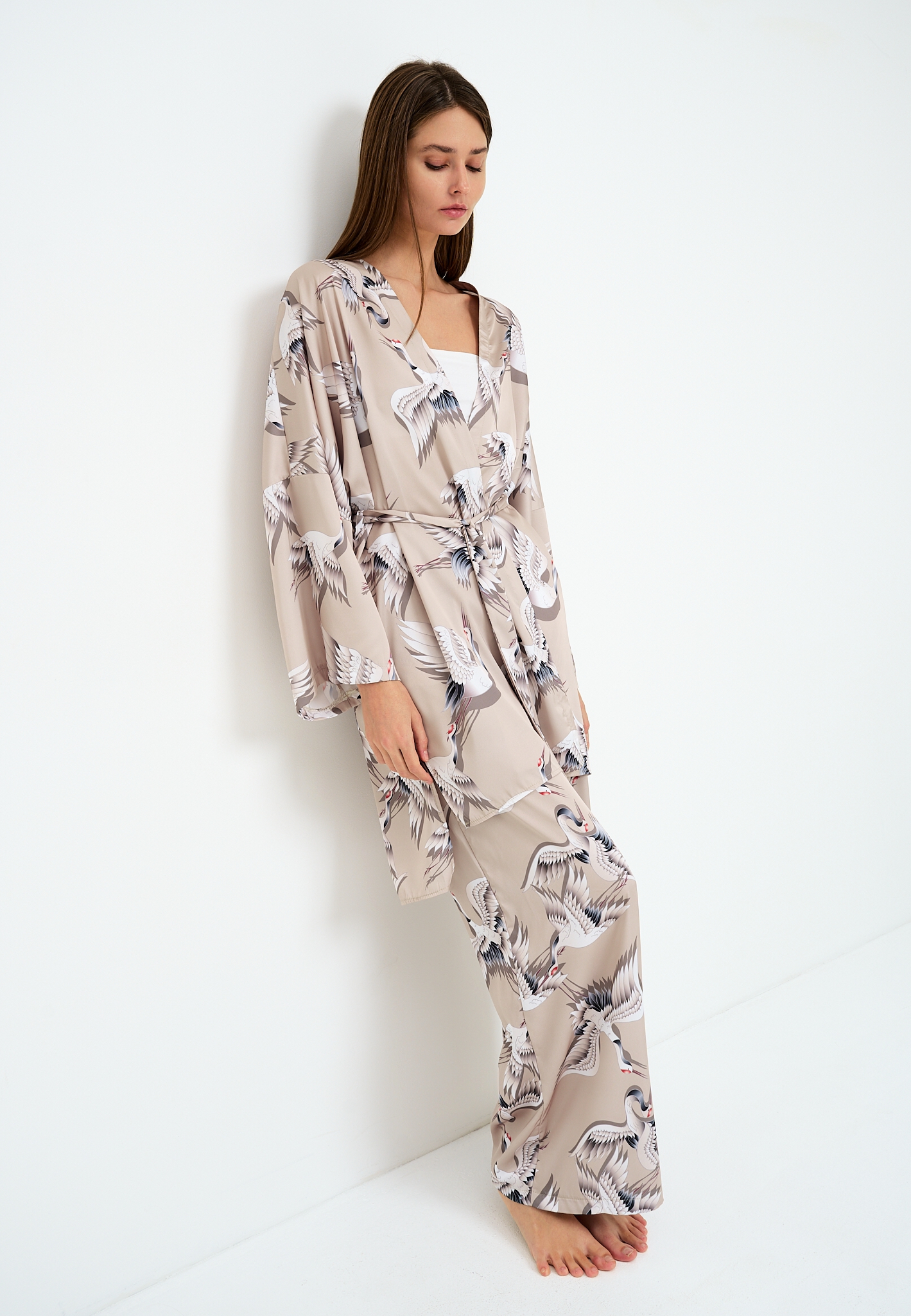 Комплект домашний женский DINTIME AI бежевый L