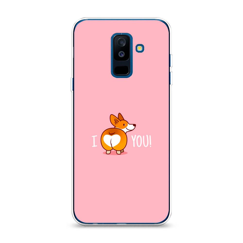 

Чехол на Samsung Galaxy A6 Plus "Корги I love you", Розовый;коричневый;белый, 26050-1