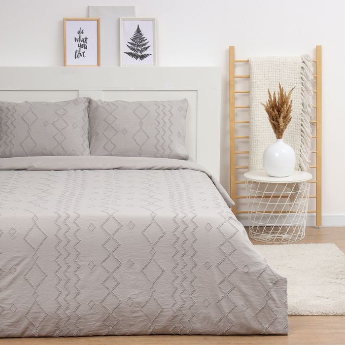 

Постельное бельё LoveLife Tufting 2сп "Орнамент", цвет серый, 110 г/м2