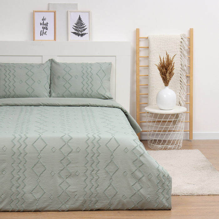 

Постельное бельё LoveLife Tufting 2сп "Орнамент", цвет зеленый, 110 г/м2