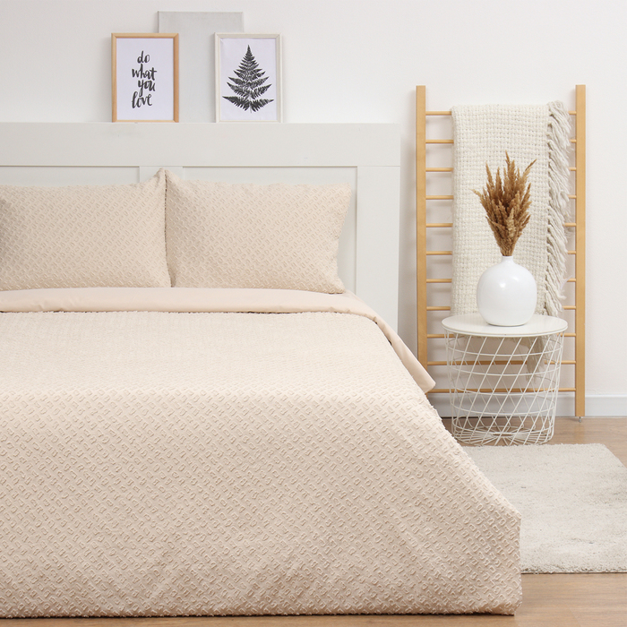 

Постельное бельё LoveLife Tufting евро "Квадрат", цвет бежевый, 110 г/м2