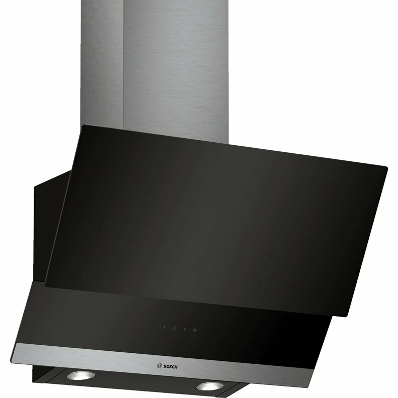 Вытяжка настенная Bosch DWK065G60R серебристая, черная кухонная вытяжка bosch dhl 555 bl