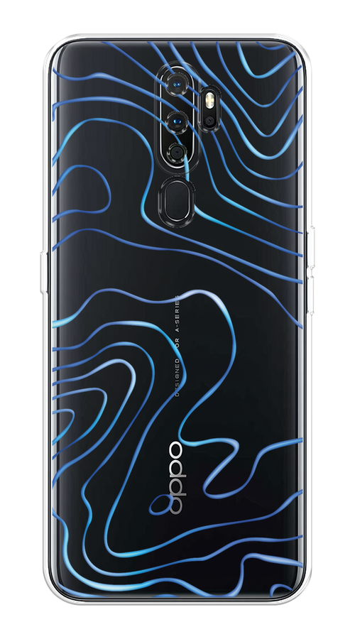 Чехол на Oppo A5/A9 2020 "Blue lines" 251950-1 прозрачный,  синий