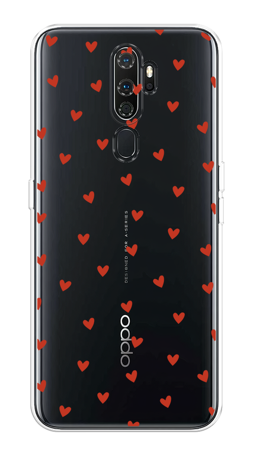 

Чехол на Oppo A5/A9 2020 "Red hearts", Красный;прозрачный, 251950-1