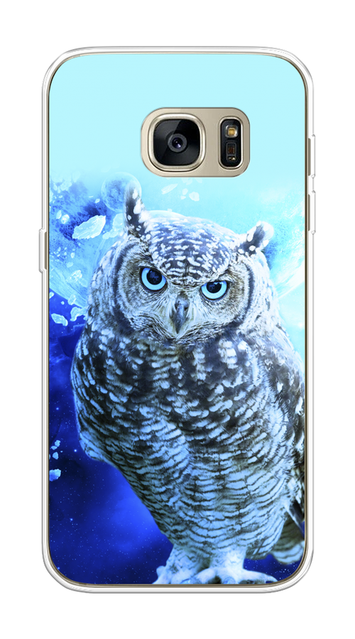 

Чехол Awog на Samsung Galaxy S7 "Сова арт 7", Синий;голубой, 24550-1