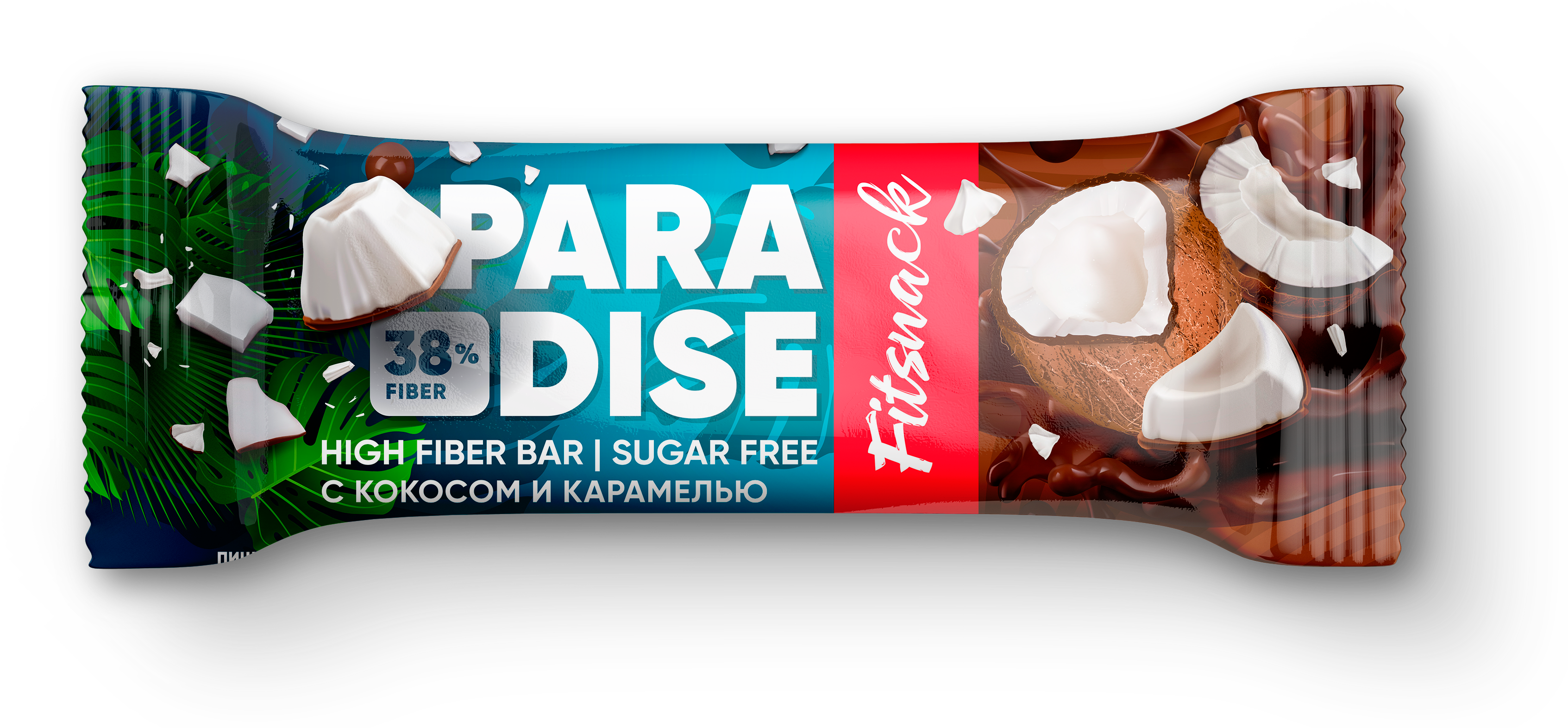 

Протеиновый батончик FitSnack Paradise, Кокос и карамель, 12 шт по 45 г, FITSNACK fit