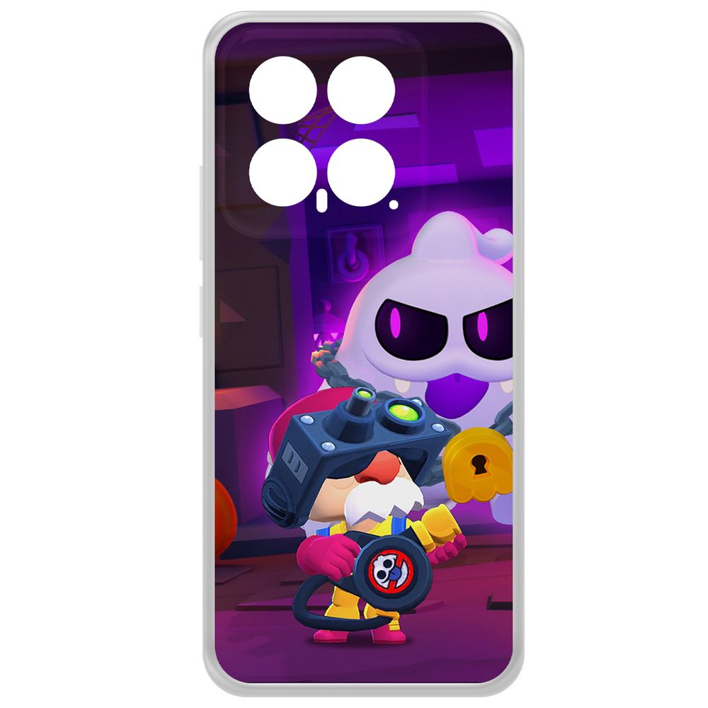 

Чехол-накладка Krutoff Clear Case Brawl Stars-Охотник за Скуиками Гэйл для Xiaomi 14, Прозрачный