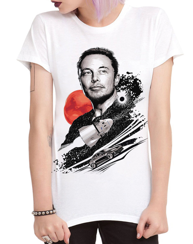 

Футболка женская Dream Shirts Илон Маск 14637011 белая L, Илон Маск 14637011