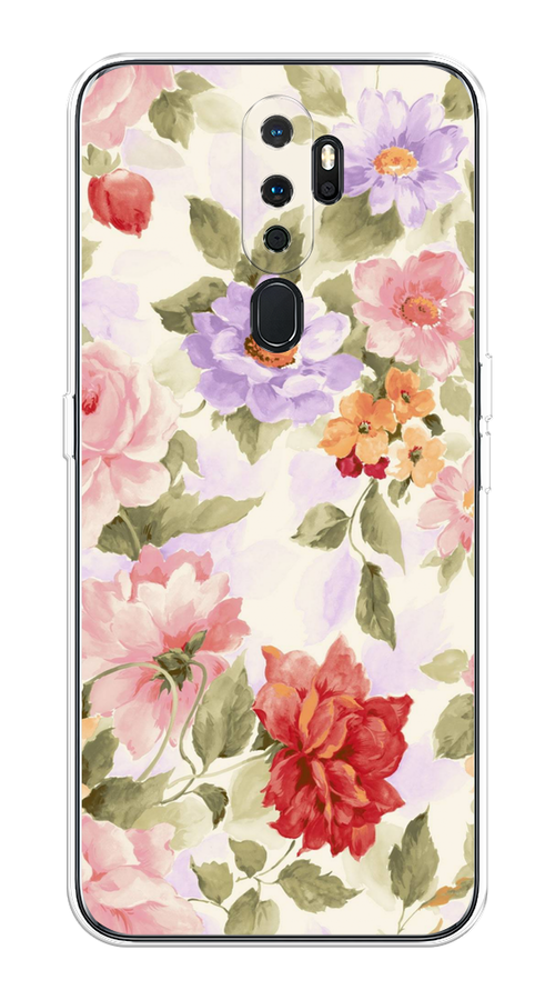 

Чехол на Oppo A5/A9 2020 "Акварельные пионы", Розовый;бежевый, 251950-1