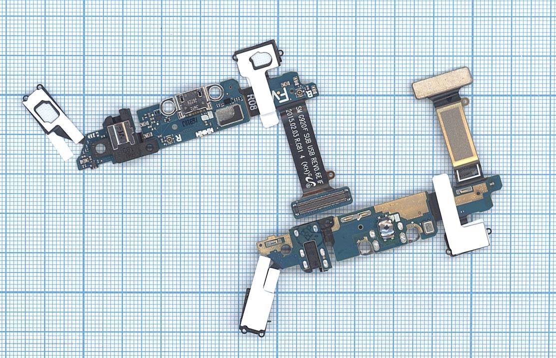 

Шлейф разъема питания для Samsung Galaxy S6 SM-G920F (с аудио разъемом)