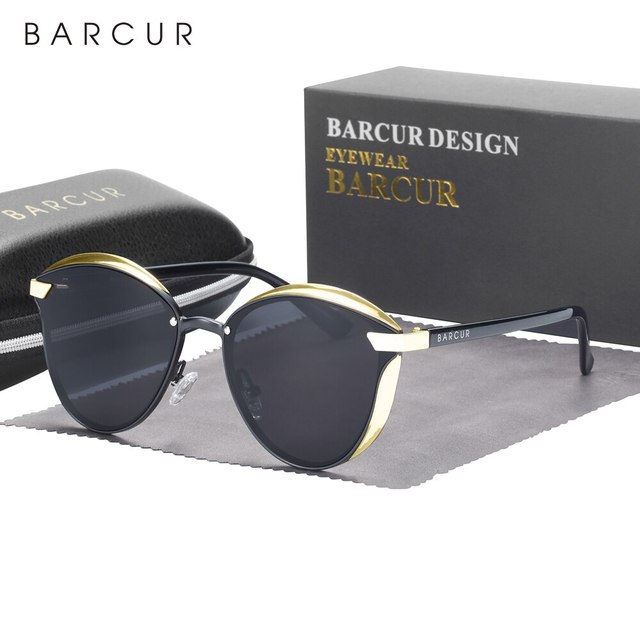 Солнцезащитные очки женские BARCUR EYE WEAR черные 3312₽