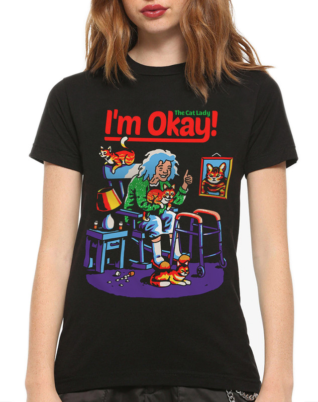 

Футболка женская Dream Shirts Дама с Кошками 63289411 черная 3XL, Дама с Кошками 63289411