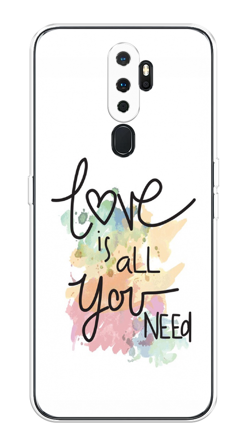 

Чехол на Oppo A5/A9 2020 "Love is all you need", Белый;черный;зеленый, 251950-1