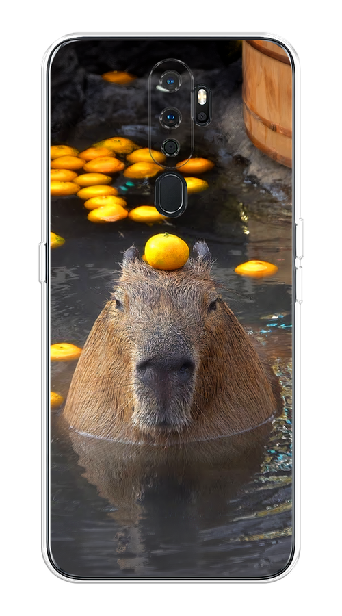 

Чехол на Oppo A5/A9 2020 "Капибара отдыхает", Коричневый;оранжевый;серый, 251950-1