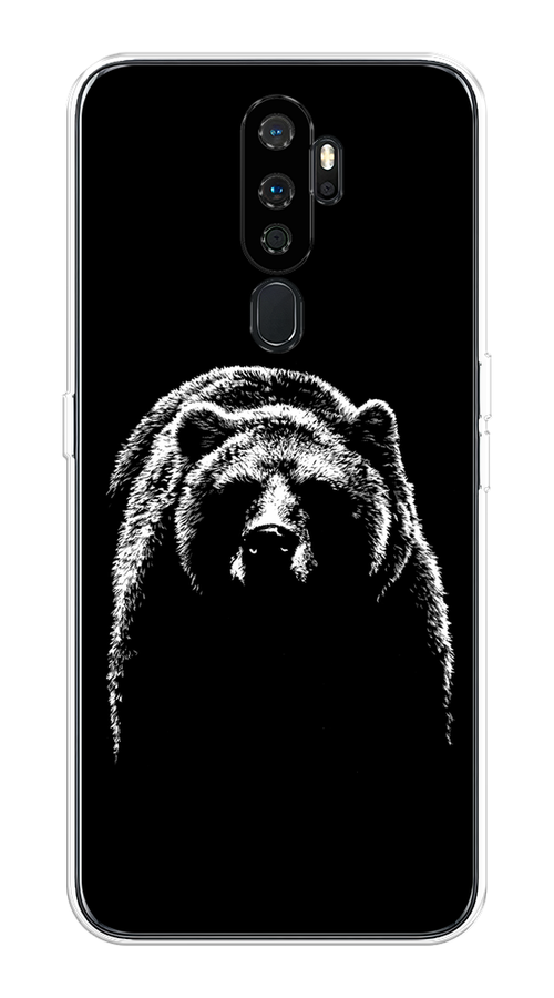 

Чехол на Oppo A5/A9 2020 "Медведь в ночи", Белый;черный, 251950-1