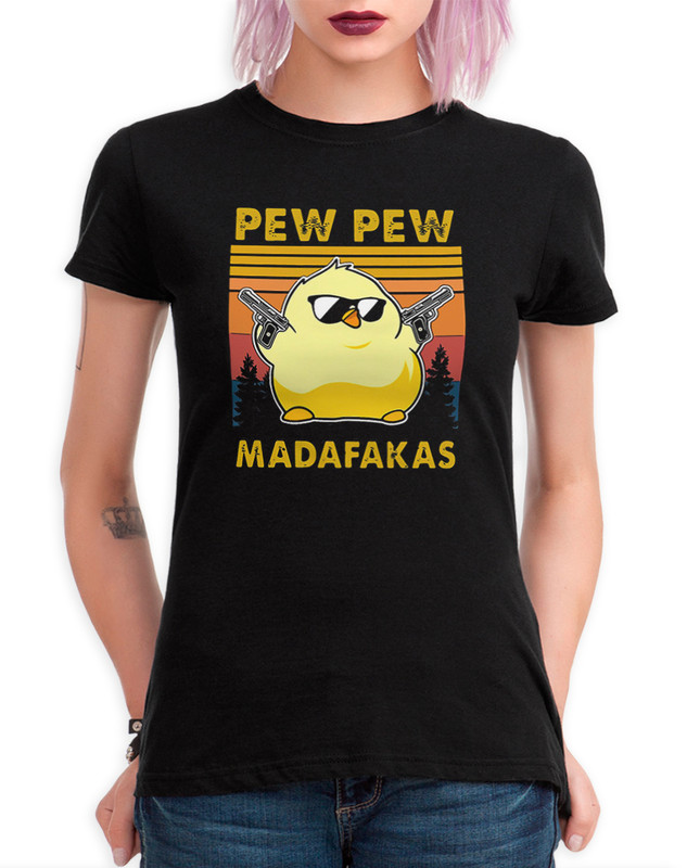

Футболка женская Dream Shirts Pew Pew MADAFAKAS 10984611 черная XL, Pew Pew MADAFAKAS 10984611