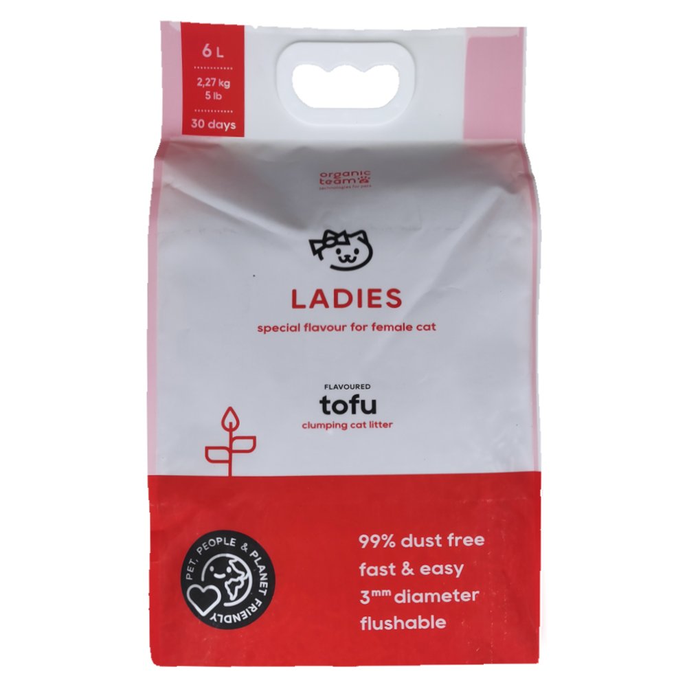 Комкующийся наполнитель тофу Organic Team Ladies, специальный аромат, 6 л