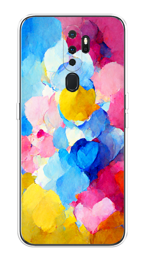 

Чехол на Oppo A5/A9 2020 "Яркие пятна", Синий;голубой;желтый;розовый, 251950-1