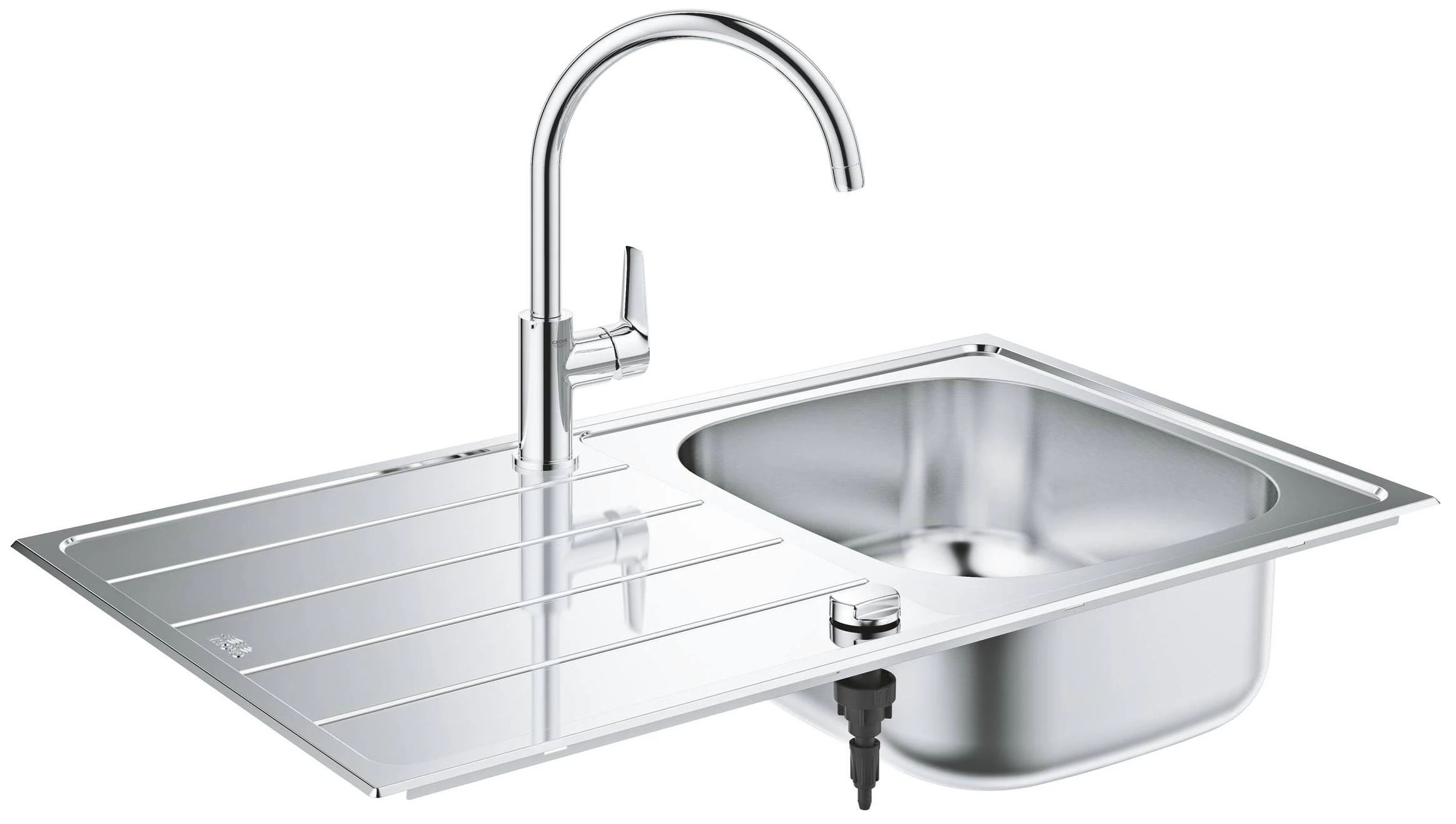 фото Мойка со смесителем для кухни grohe k200 45-s 86/50 1.0 31562sd1 сталь