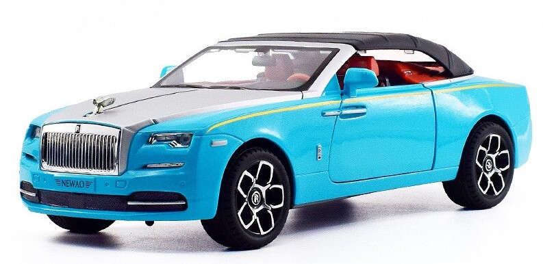 Модель металлическая XHD Rolls-Royce Dawn кабриолет, 1/24, свет, звук, голубой