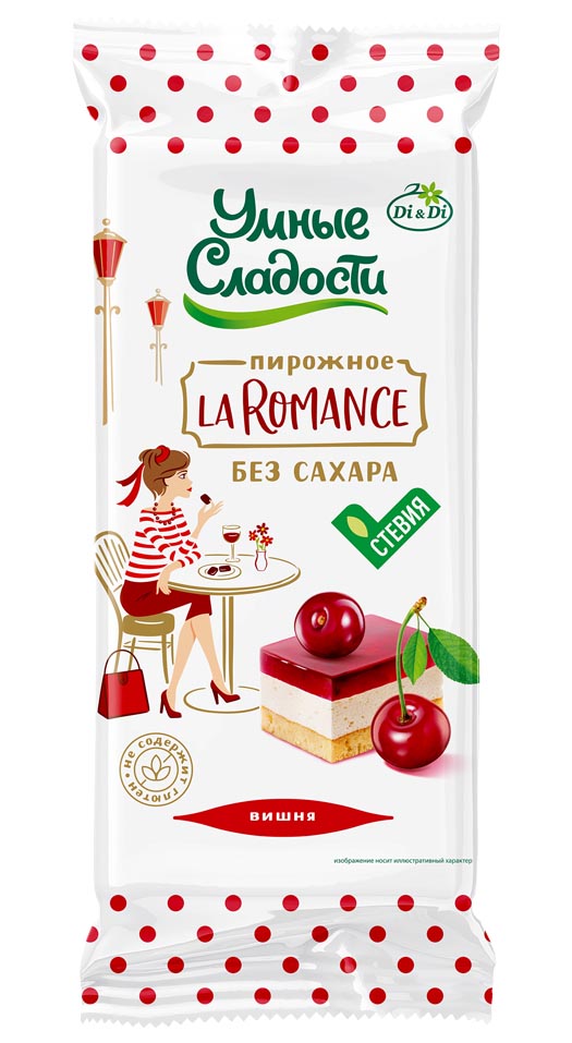 

Пирожное Умные сладости La Romanse Вишня со стевией, 90 г, Пирожное Умные сладости La Romanse Вишня со стевией 90 гр.