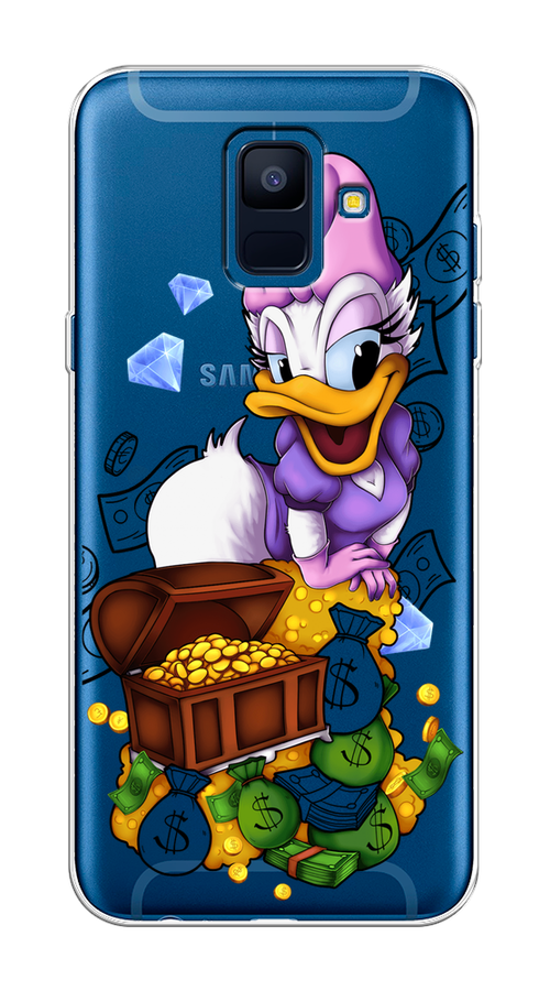 

Чехол на Samsung Galaxy A6 "Rich Daisy Duck", Коричневый;белый;фиолетовый, 25950-6