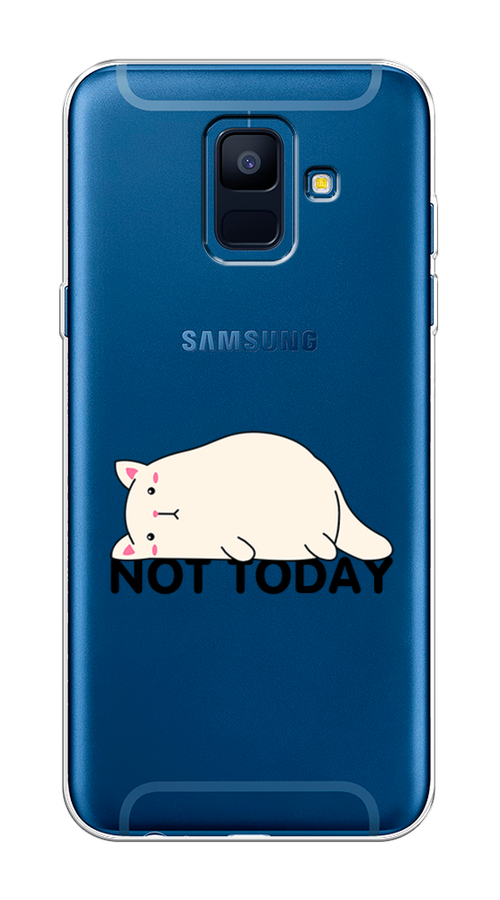 

Чехол на Samsung Galaxy A6 "Cat not today", Белый;розовый;черный, 25950-1