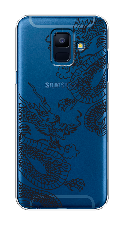 

Чехол на Samsung Galaxy A6 "Два китайских дракона", Серый;черный, 25950-1