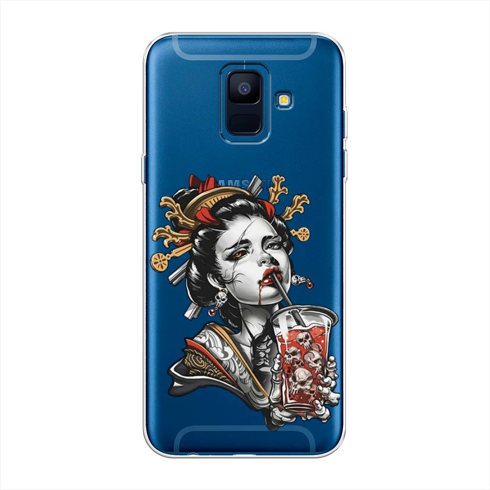 

Чехол на Samsung Galaxy A6 "Опасная гейша", Красный;черный;серый, 25950-4