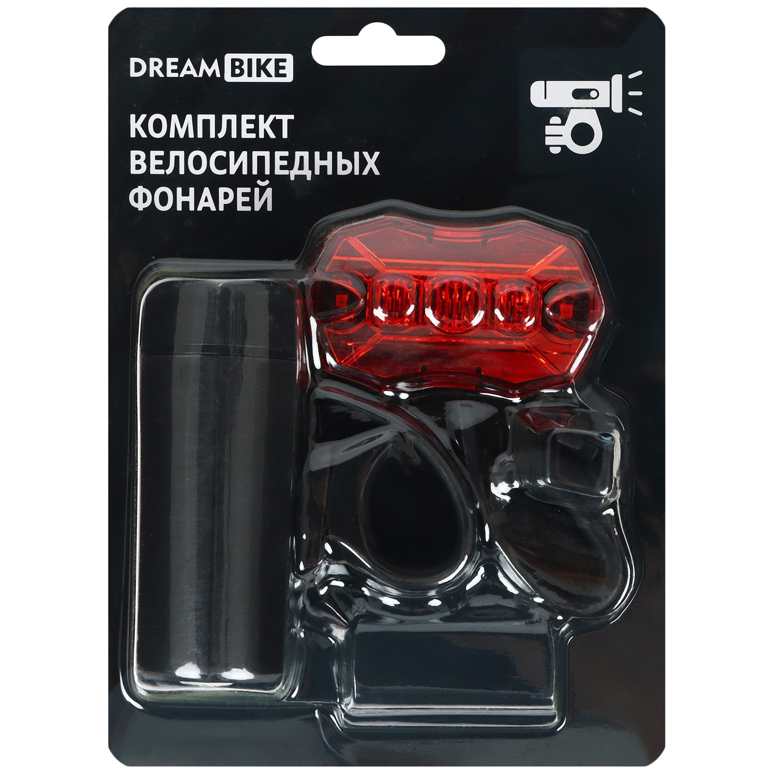 Комплект велосипедных фонарей Dream Bike JY-7058+JY-6090T черный