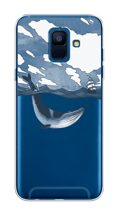 

Чехол на Samsung Galaxy A6 "Большой кит", Синий, 25950-1
