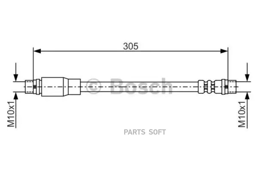 

1 987 476 171_шланг торм. пер. audi a4 1.6-3.2 04> l=305