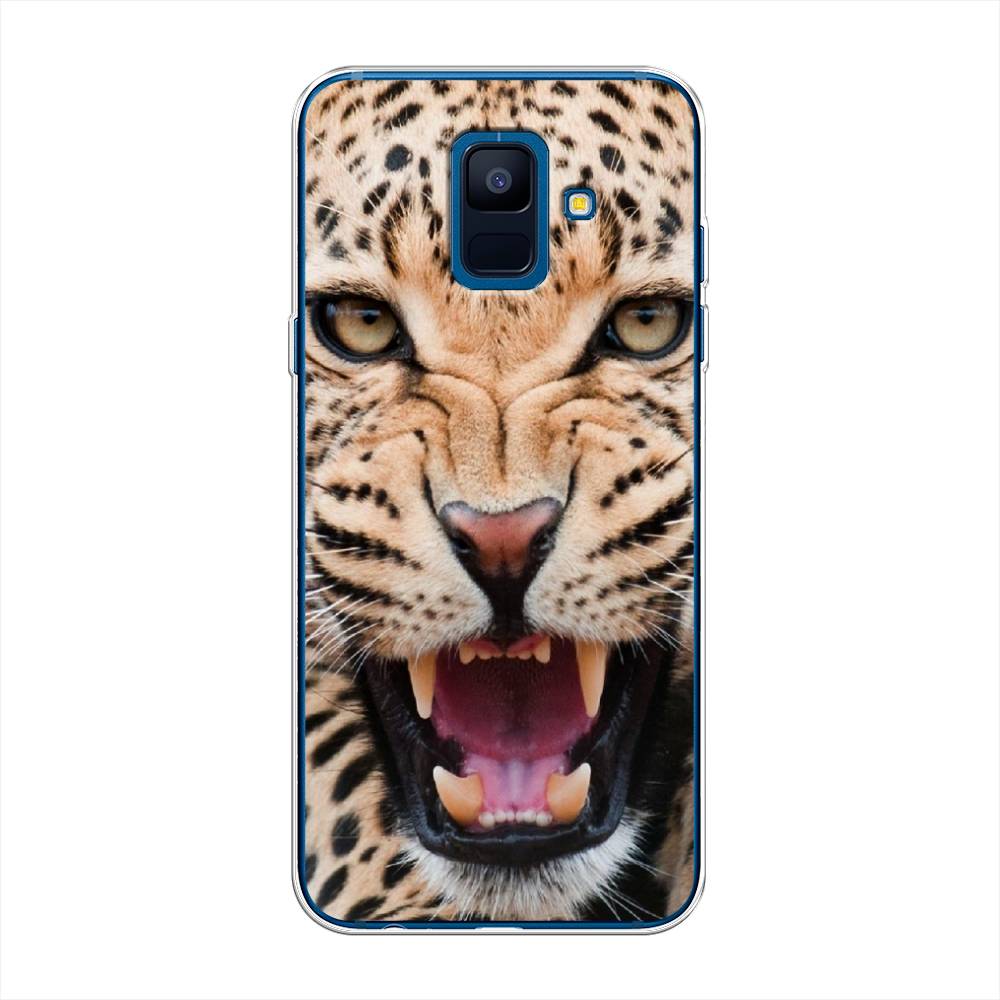 

Чехол на Samsung Galaxy A6 "Леопард 3d", Бежевый;черный, 25950-6